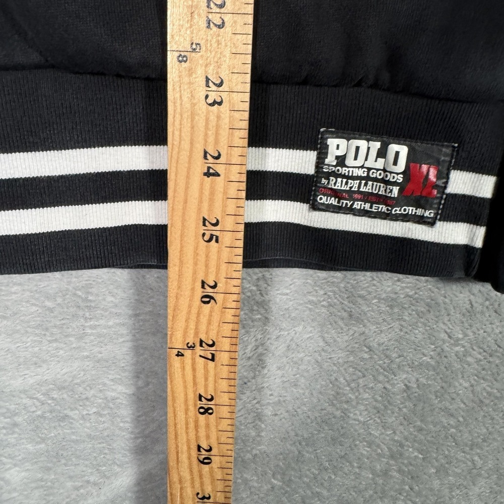 Polo Ralph Lauren Hoodie Mens L Black RL Tigers 1967 Varsity Snap Fleece Jacket - Picture 9 of 11